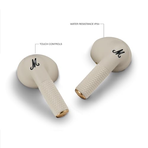Sluchátka Marshall Completely Minor IV Cream, kompatibilní s Bluetooth/Qi nabíjením/hovory