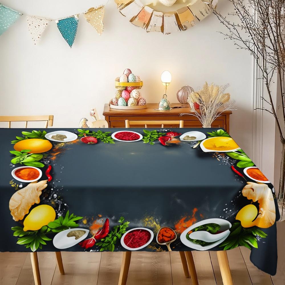 Fruit Vegetable Rectangle Tablecloth for Table Decor Holiday Party Waterproof Reusable Table Cloth for Table Indoor Outdoor