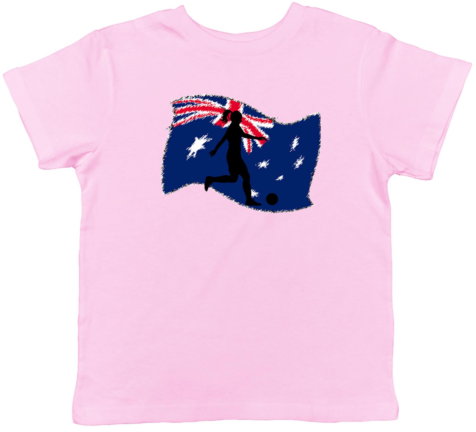 Australia Flag WoFootball Childrens Kids T-Shirt Boys Girls 100