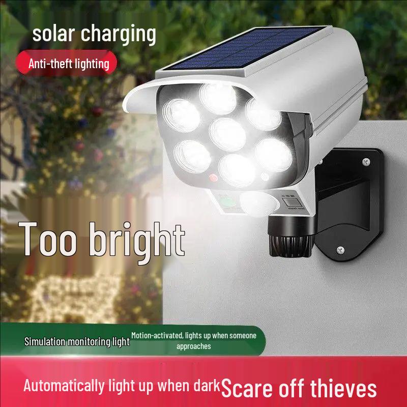 Solar-Powered Garden Light with Camera Simulation, Motion Sensor, Dusk-to-Dawn, Anti-Theft, and Street Lighting