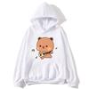 Cute Pretty BuBu Panda in Flowery Head Piece Hoodie DuDu Bear Dancing and Playing with A Guitar Sweatshirt Women Tops
