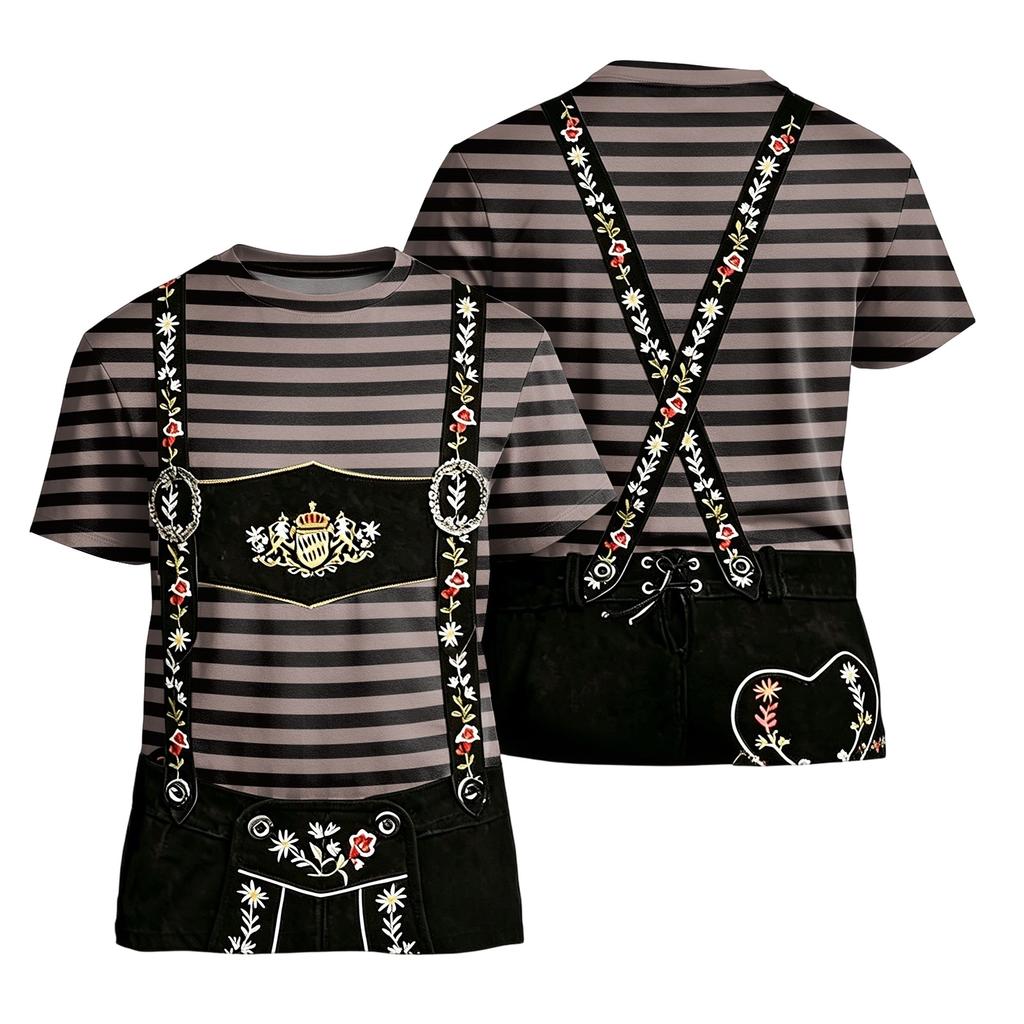 Herren T-Shirt mit kurzen Ärmeln und Retro Festival Print, lockere Passform, lässiges Sommer Top