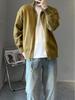 Men's Korean Style Stand Collar Zipper Knit Cardigan - Autumn/Winter Casual Loose Fit