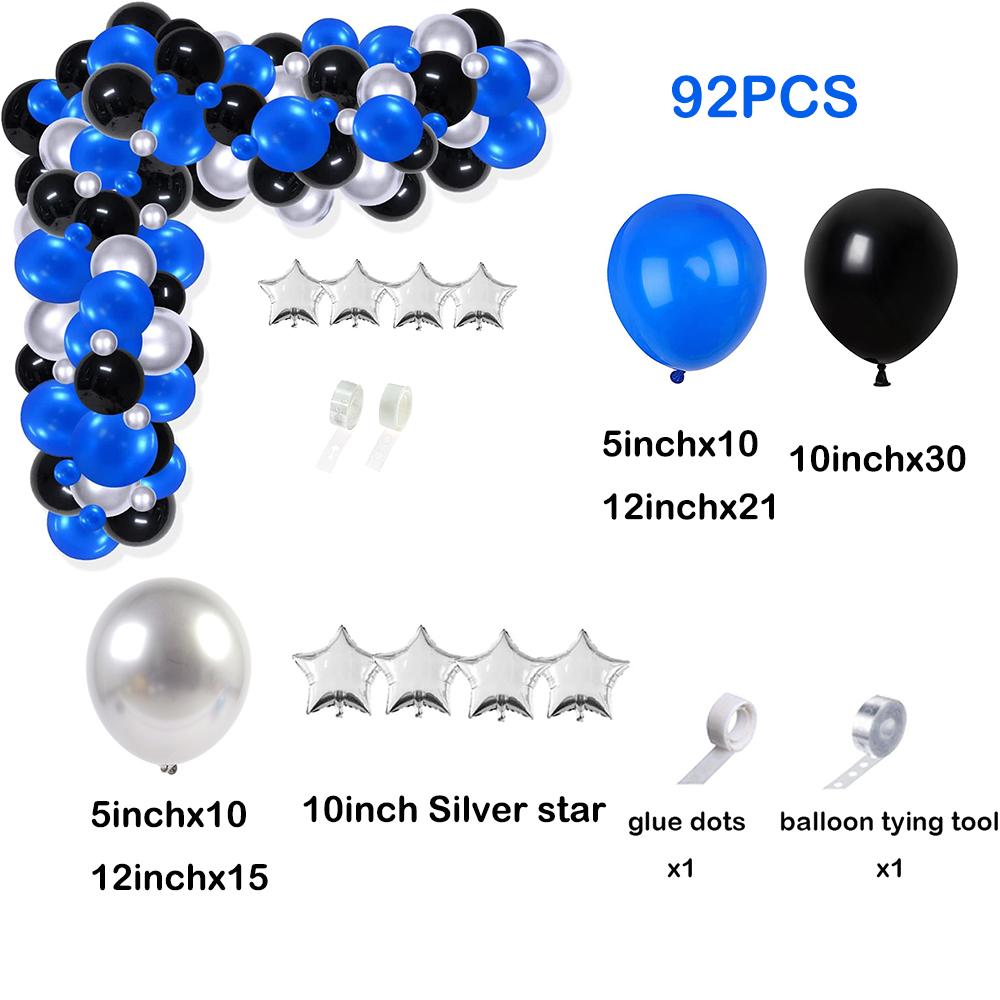 

Royal Blue Balloons Arch Kit Black Silver Star Foil Balloon Garland Decoration Space Gaming Party Kid Birthday Baby Shower Decor