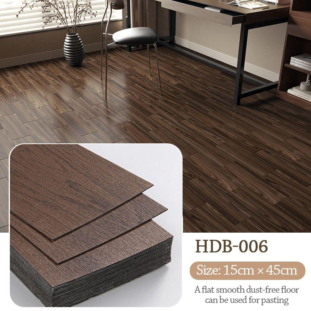 PVC Material Wood Grain Wall Sticker Heat Resistant Imitation Wall Tiles DIY Project