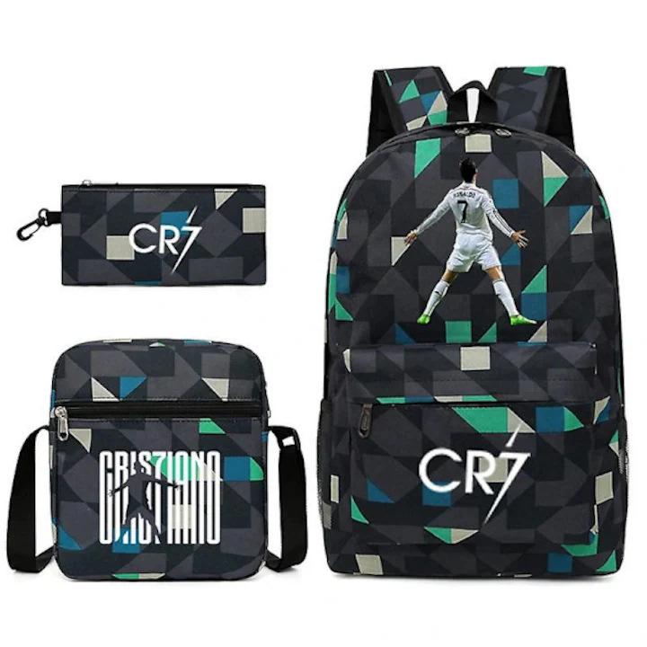 Youth Fashion Backpack Shoulder Bag Pencil Case Children'S Student School Bag 3-Piece Set