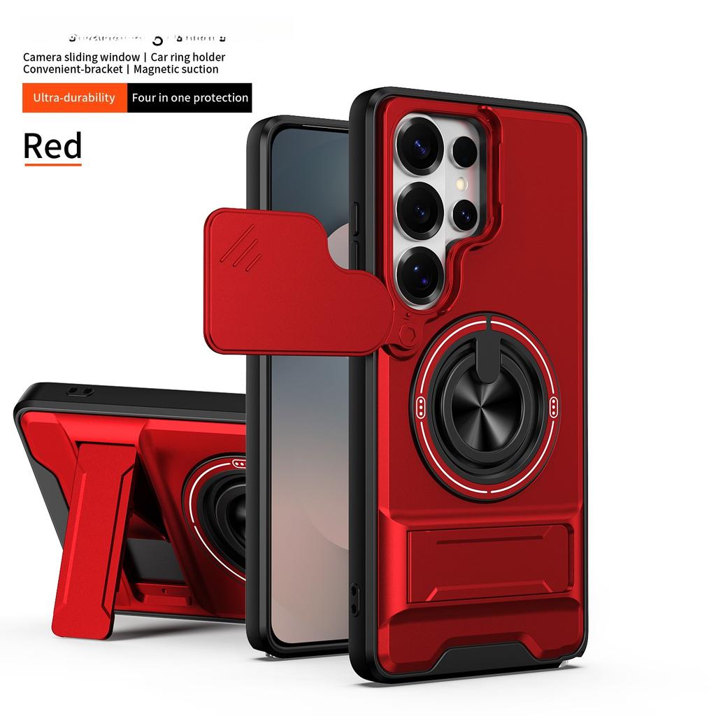 For Samsung Galaxy S21 S22 S23 S24 S25 S26 Ultra S26 Plus Luxury Plastic Rotating Magnetic Ring Holder Phone Case Shell
