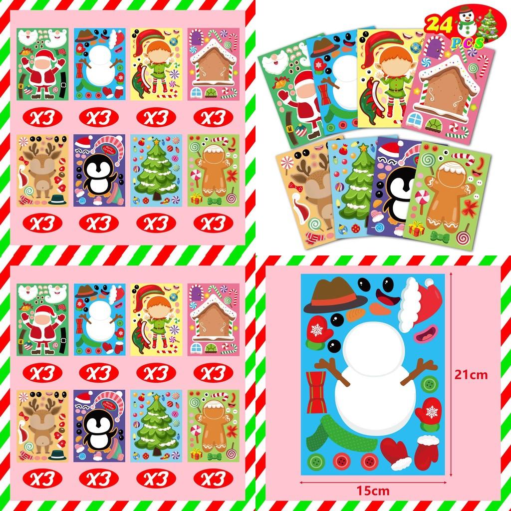 Xh053 Diy Christmas Santa Snowman Puzzle Stickers For Kids With Colorful Designs