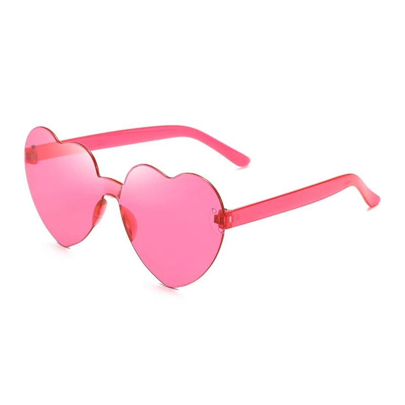 New Love Sunglasses Jelly Color Frameless Heart-shaped Sunglasses Dazzling Color Sunglasses