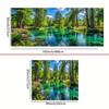 2D Green Lake Woods Backdrop for Live Stream & Home Wall Decor