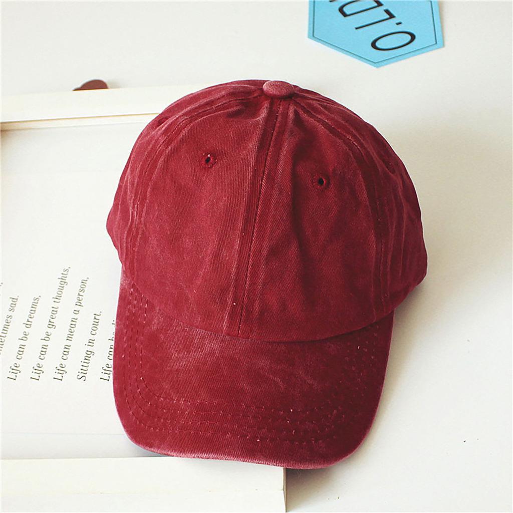 Unisex Toddler Kids Plain Cotton Adjustable Low Profile Baseball Cap Hat Peaked Cap