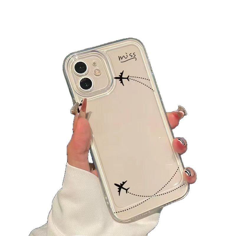 Simple lines aircraft suitable for iphone11promax mobile phone case Apple 11 anti-drop 11/space case 11/11