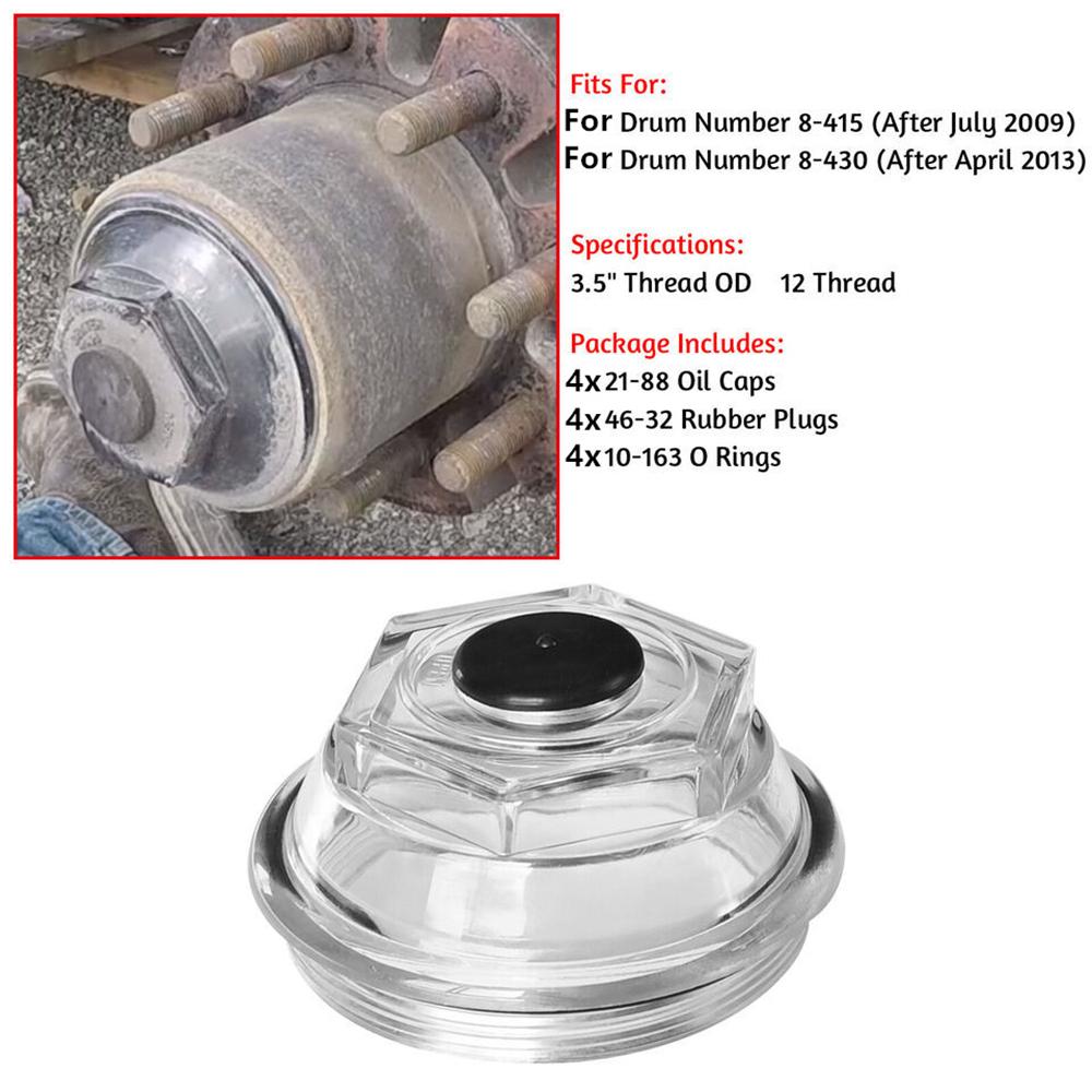 Car 4Pack 3.5" Oil Bath Cap 21-88 For Trailer Axle Dexter 9K 10K 8-415 430 Afr