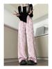 Chinese National Style 2024 Women's Wide-Leg Jacquard High-Waisted Satin Pants
