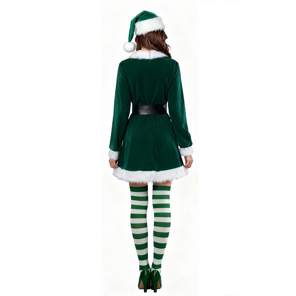 Γυναικείο Βελούδινο Φόρεμα Πάρτι με Κουκούλα για Παράσταση