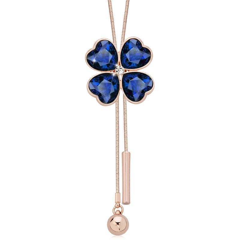 

Изысканная цепочка-свитер с четырехлистным клевером, современный удлиненный дизайн для изысканных женщин StyleD