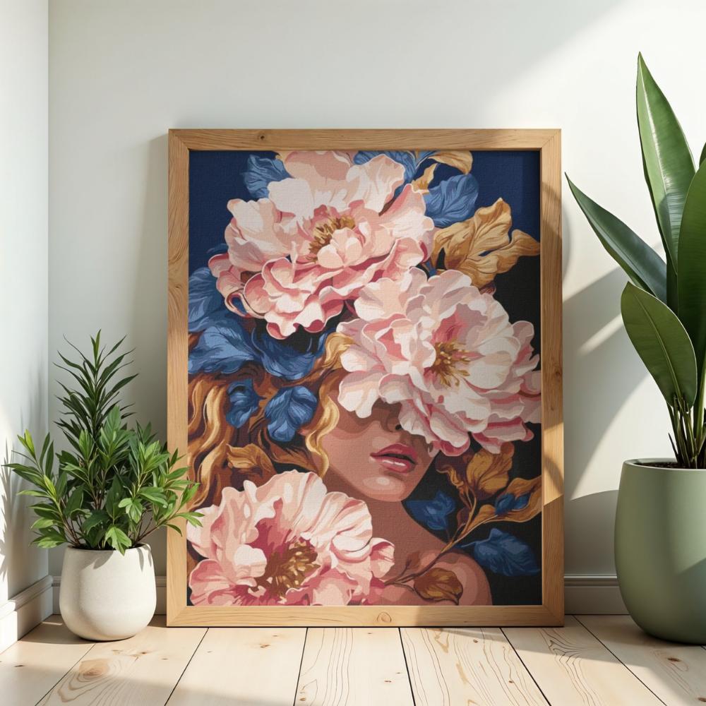 Obraz Do Malowania Po Numerach Z Ramą Kwiatowy Urok 50X70 Cm