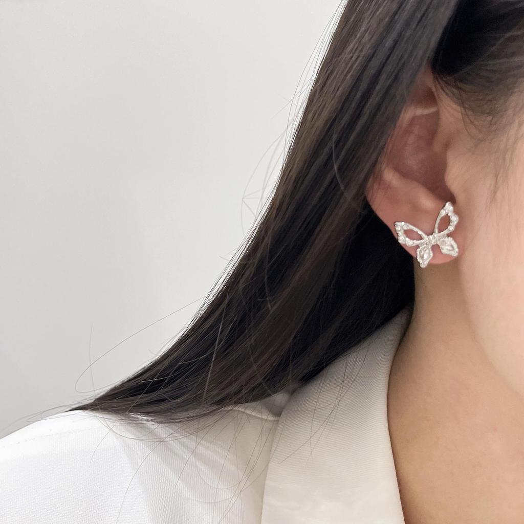 Super Fairy Zircon Butterfly Stud Earrings - Elegant, Versatile, High-End Design for Women