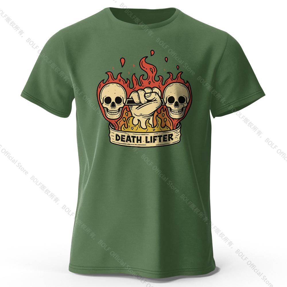 Heren Death Lifter Bedrukt T-shirt 100% Katoen Oversized Grappige Grafische T-shirts voor Heren Dames Zomer Tops