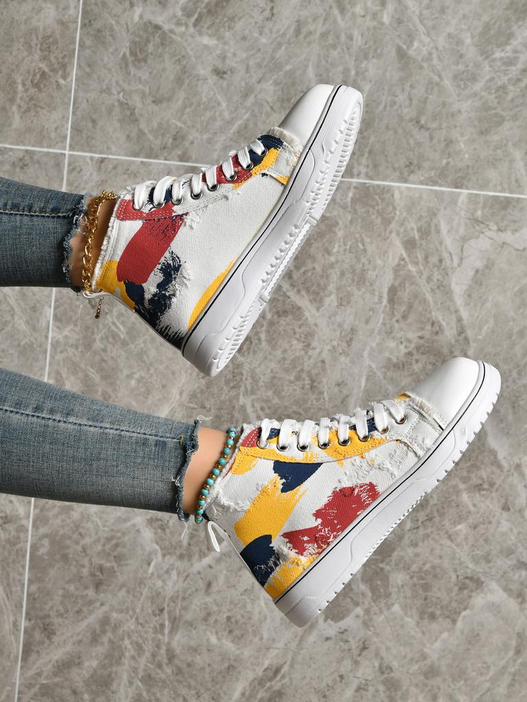 Women's Shoes Round Head Lace Sponge Sole Vulcanized Shoes for Women New Breathable Sports Shoes for Women Casual Shoes