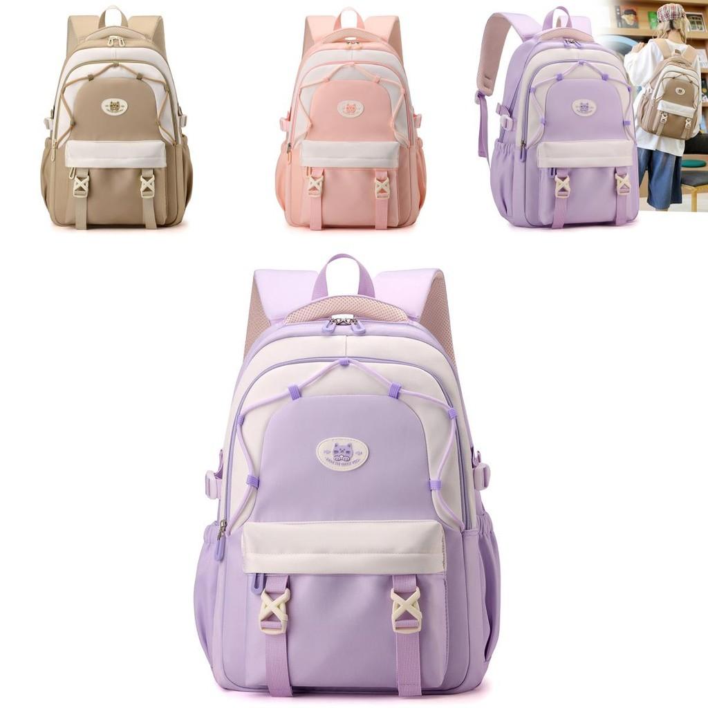 Spacious And Lightweight Nylon Backpack For Middle School Boys And Girls In Trendy Colors