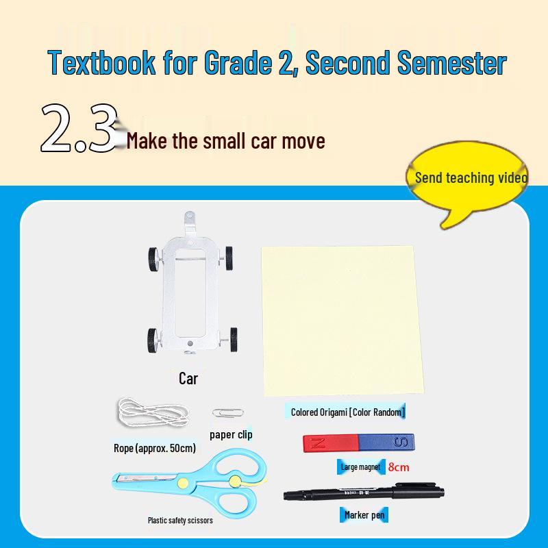 Grade 2 Science Experiment Kit: Magnet-Powered Car Set