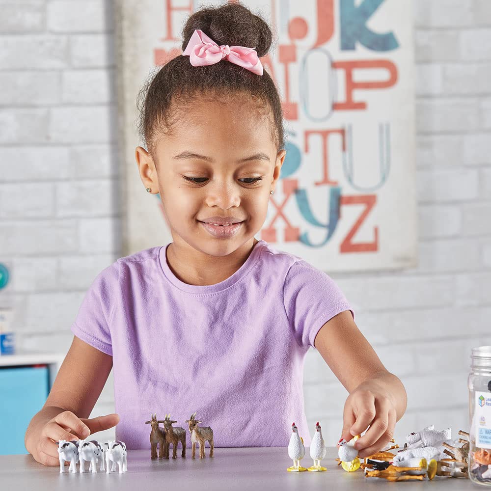 Learning Resources Math Toy Farm Animal Figures 10 60 Authentic Counters, Types, Pieces, LER0810,