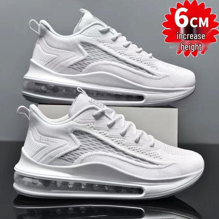 Men s Trendy Flyknit Air Cushion Dad Shoes - Comfortable Casual Running Sneakers 40 белый
