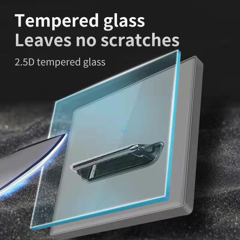 White Tempered Glass Wall Switch Panel Led European 16a Socket Retro Toggle Light Switch Eu Uk Standard 2usb Socket 1Gang-4gang