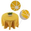 Japan Cotton Linen Round Table Cloth Nordic Printed White Yellow For Home Wedding Party Decoration