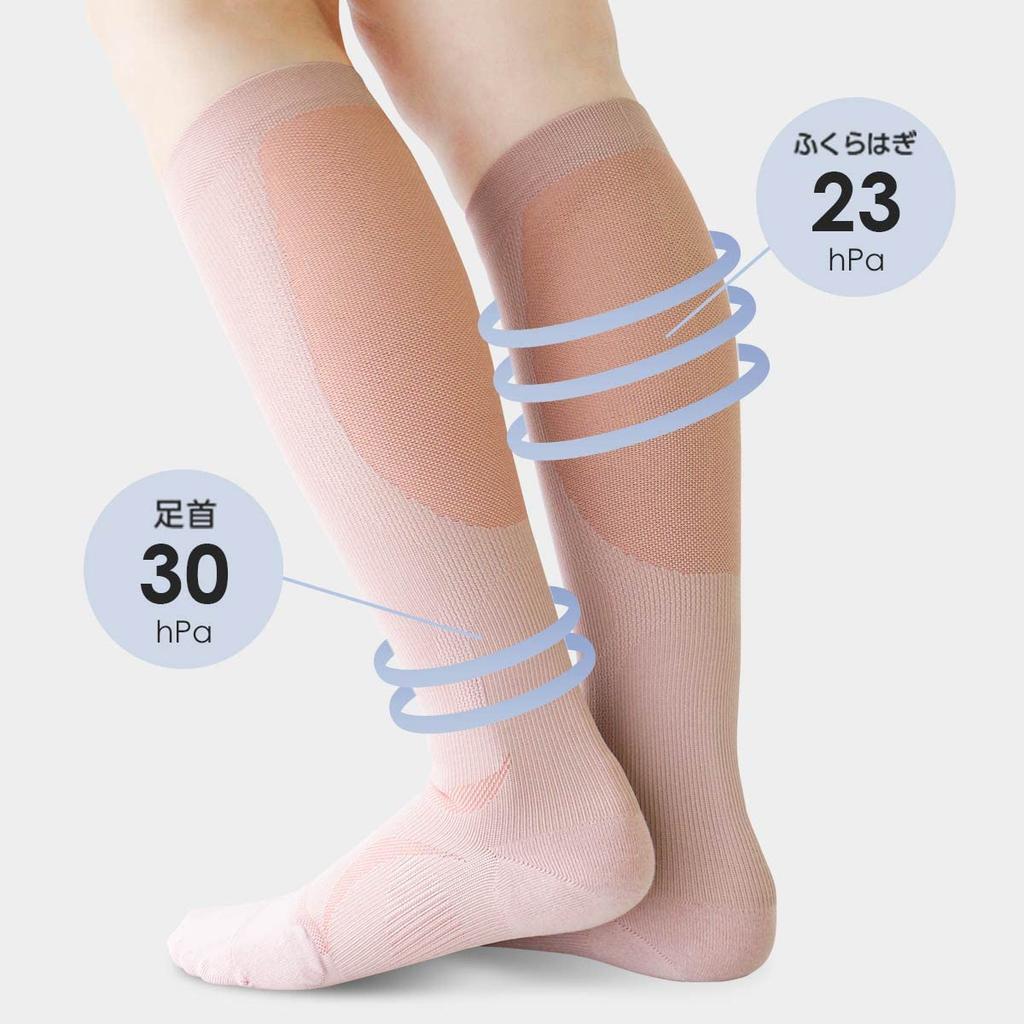 Naigai Compression High Socks with Arch Fit 23hPa at the Foot and 30hPa at the Made in Gift 90301006 Women's Support, Ankle, Japan, Idea, (Size