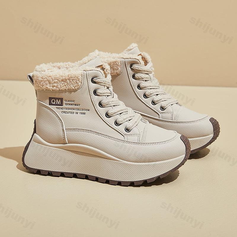 Women Thick-soled High-top Casual Sport Shoes 2026 Winter New Warm Cotton Ankle Boot Plush Anti Slip Cold-proof Outdoor Sneakers