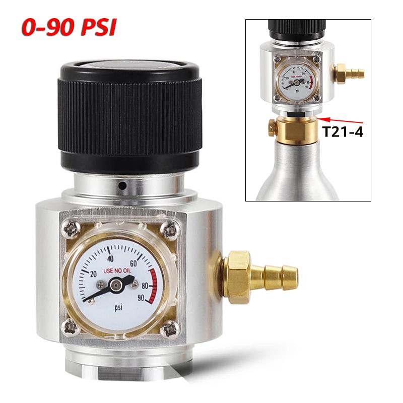 Mini Co2 Regulator,Barb/Thread Brewing Co2 Charger with Unique Relief Pressure Hole,Beer Keg Soda Cylinder Gas Charging Regulatr