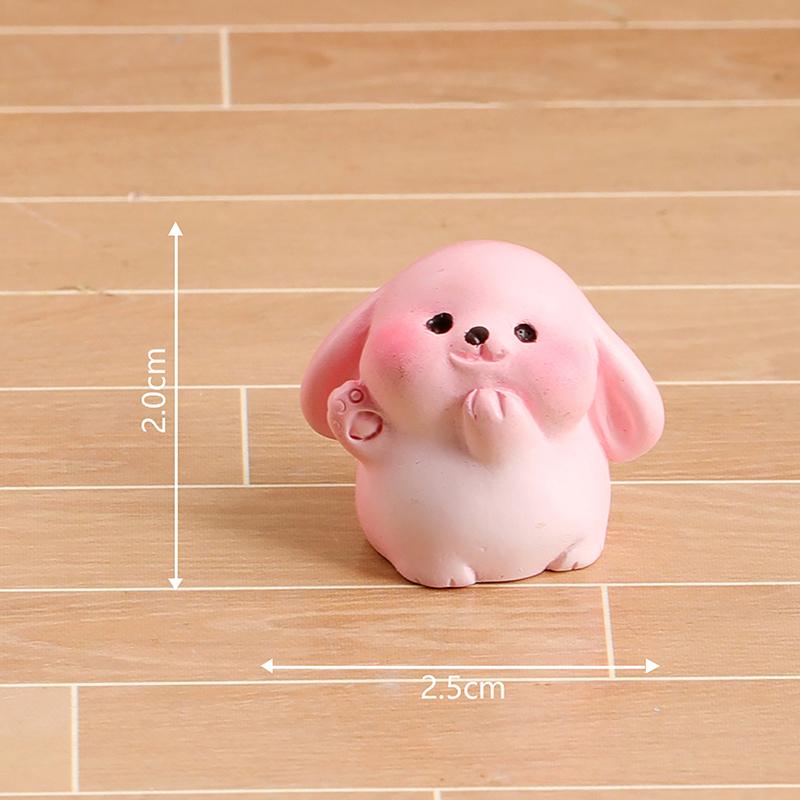 Creative Mini Cute Rabbit Small Ornament Cartoon Kawaii Bunny Micro Landscape Decoration Crafts Car Interior Accessories Gifts
