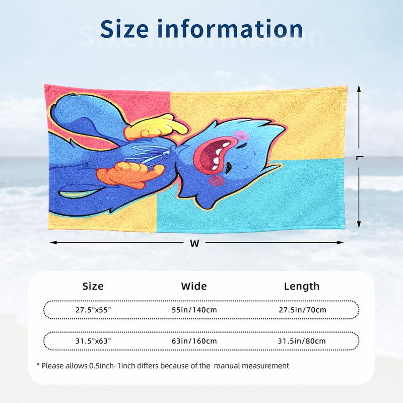 Poppy Playtime Beach Towel Quick Dry Soft MicrofiberSand Resistant Oversized Cabana Bath Sheet for Swimming Pool Travel Gift