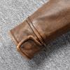 Vintage Yellow Brown Genuine Leather Jacket Men Natural Cow Leather Jackets Slim Fit Man Coat Autumn Clothing