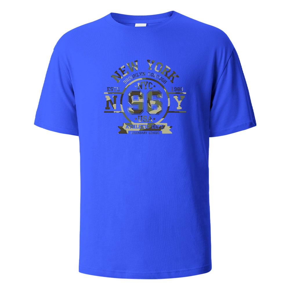 New York 96 Streetwear Basic Lustiges T-Shirt Für Männer Mode Lässig 100% Baumwolle Kleidung Rundhals Atmungsaktives T-Shirt Hip Hop T-Shirts