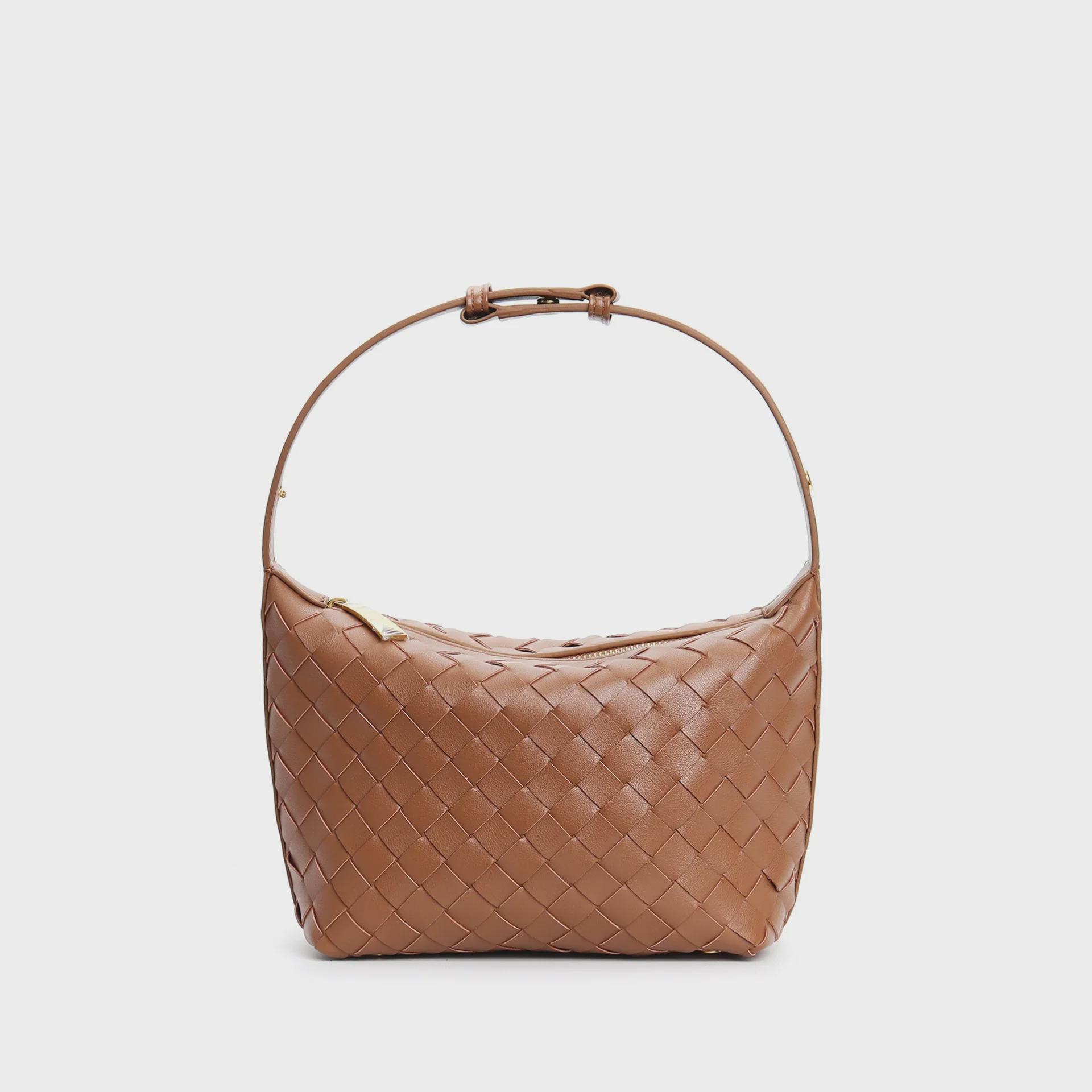 

Модная сумка для пельменей 2023 года: Плетеная сумка через плечо с ромбовидным узором для женщин 20cm x 9.5cm x 13cm