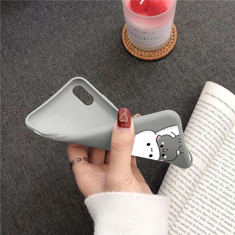 Cute Couple Cat Cover For Samsung Galaxy A50 A51 A52 A72 A10 A11 A12 A20 A30 A31 A32 A22 A40 A41 S9 S10 S20 FE S21 Plus TPU Case