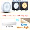 Lampada Rotonda Ricaricabile e Luce Rettangolare LED con Sensore di Movimento Ricaricabile USB per Casa Corridoio Scale Cucina Camera da Letto Luce Rilevatore