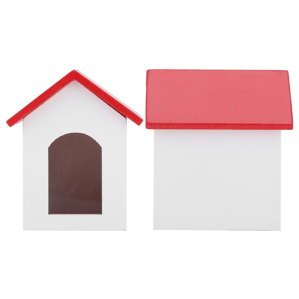 1:12 Dollhouse Wooden Pet House Simulated Miniature Kennel Model Pretend Play Toy AccessoryRed Roof