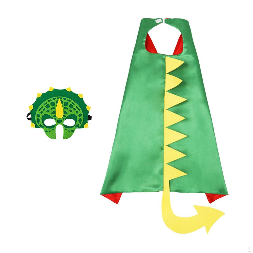 Dinosaur Costume Cape Mask Cosplay Accessories Party Robe Halloween Cloak for Fancy Dress Birthday
