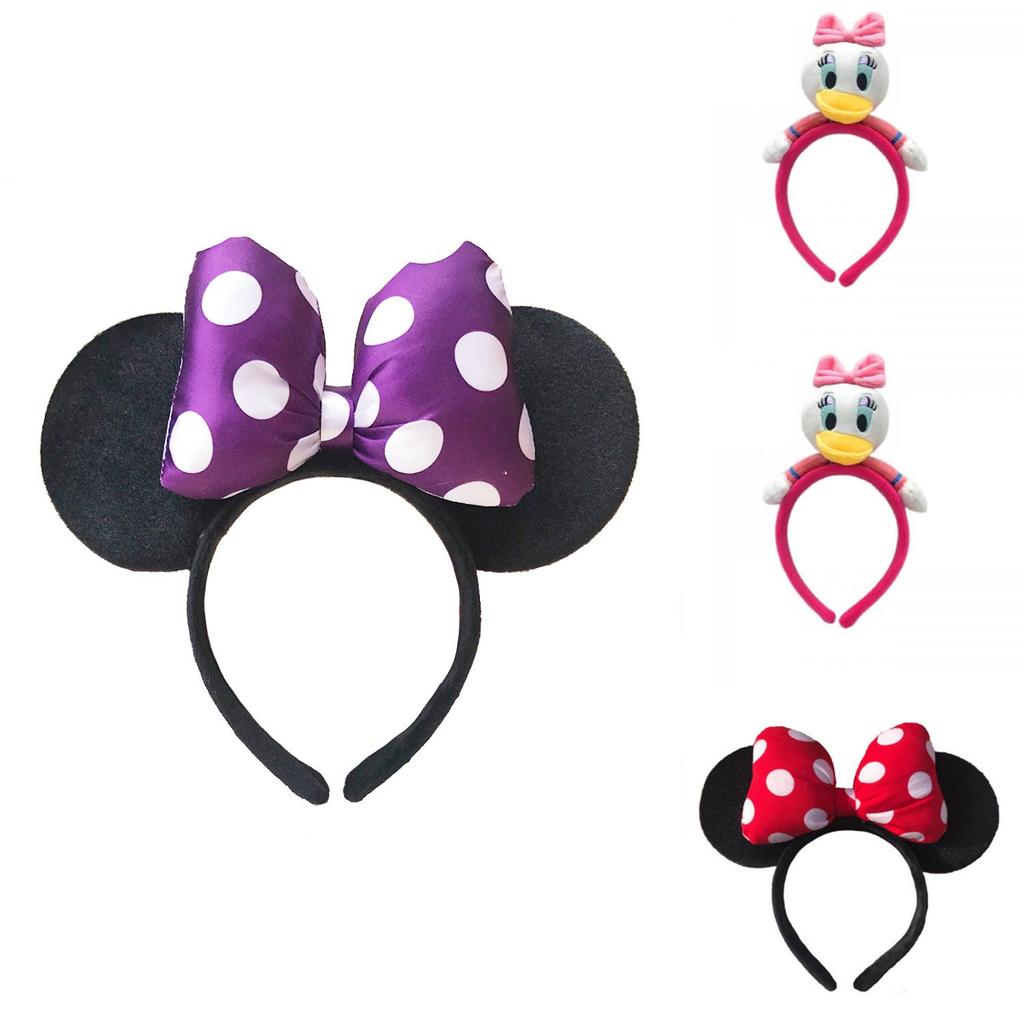 Cartoon Minnie Mickey Ear Headband For Adults And Children Cute And Sparkly Butterfly Bow Hair Accessories
