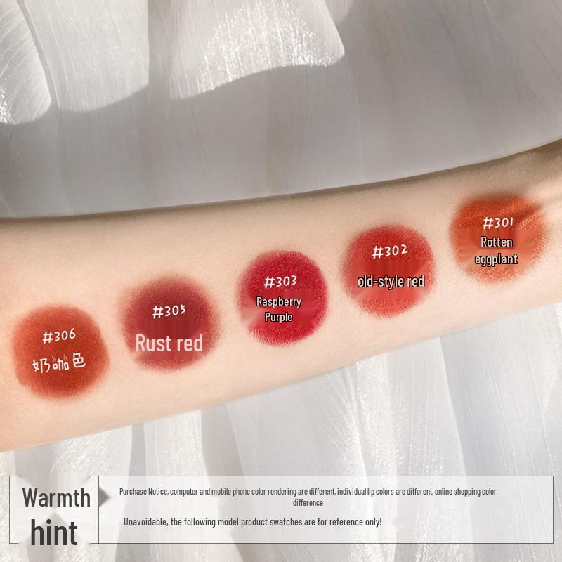 5-Piece Matte Velvet Lip Gloss Set: Student Edition, Non-Stick, Long-Lasting with Novel Cigarette Case Design