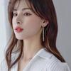 France Style Fashion Jewelry 925 Sterling Silver Chain Drop Tassel Hoop Earring Women 18K Gold Plated Versatile Silver Earring