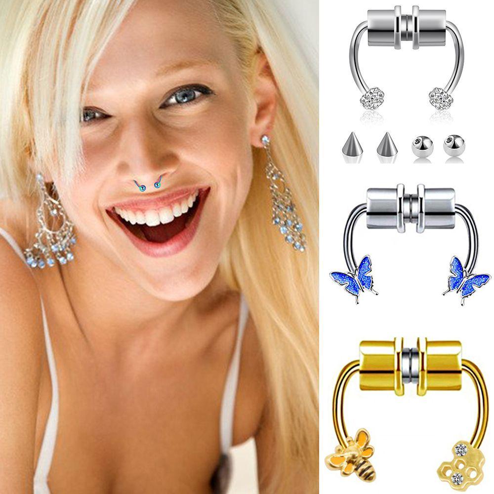 

Кольца-кольца Искусственные кольца для перегородки Поддельный пирсинг носа Кольцо в носу Обруч Магнитное кольцо в носу Поддельные кольца в носу