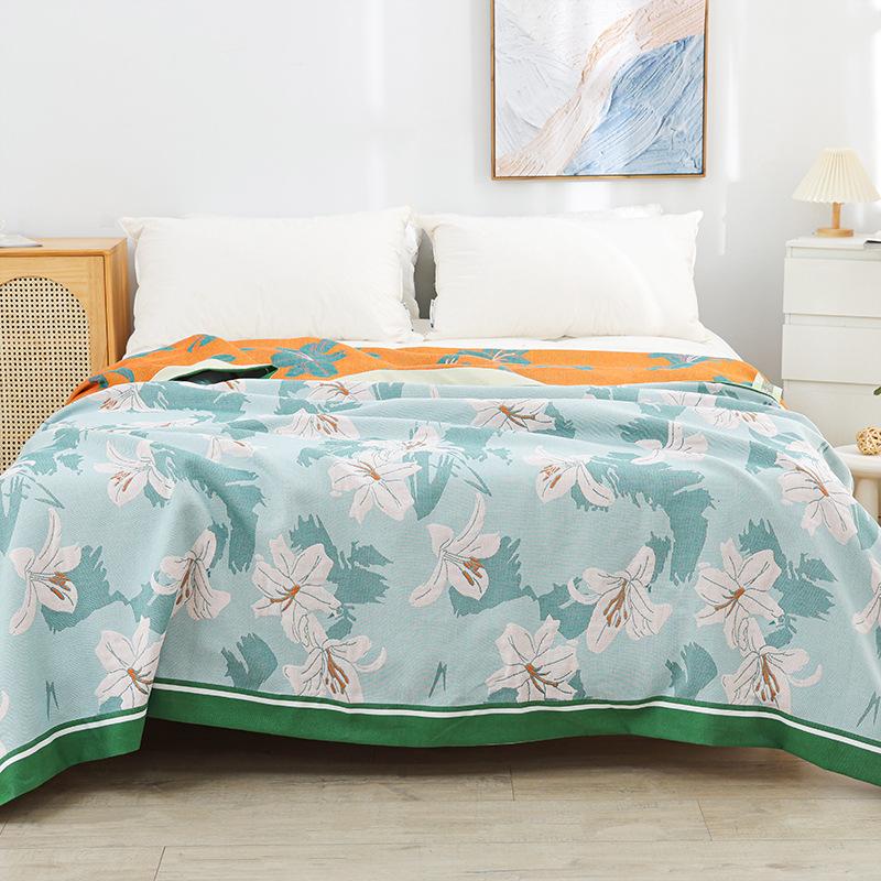 

Цветочное летнее одеяло, покрывало для дивана-кровати, хлопковая марля 230*250 48*74, наволочки высокого качества 230x250cm