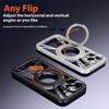 For iPhone 17 Pro Case Magnetic Kickstand Hollow Heat Dissipation Silicone+PC+Metal Bumper Phone Cover