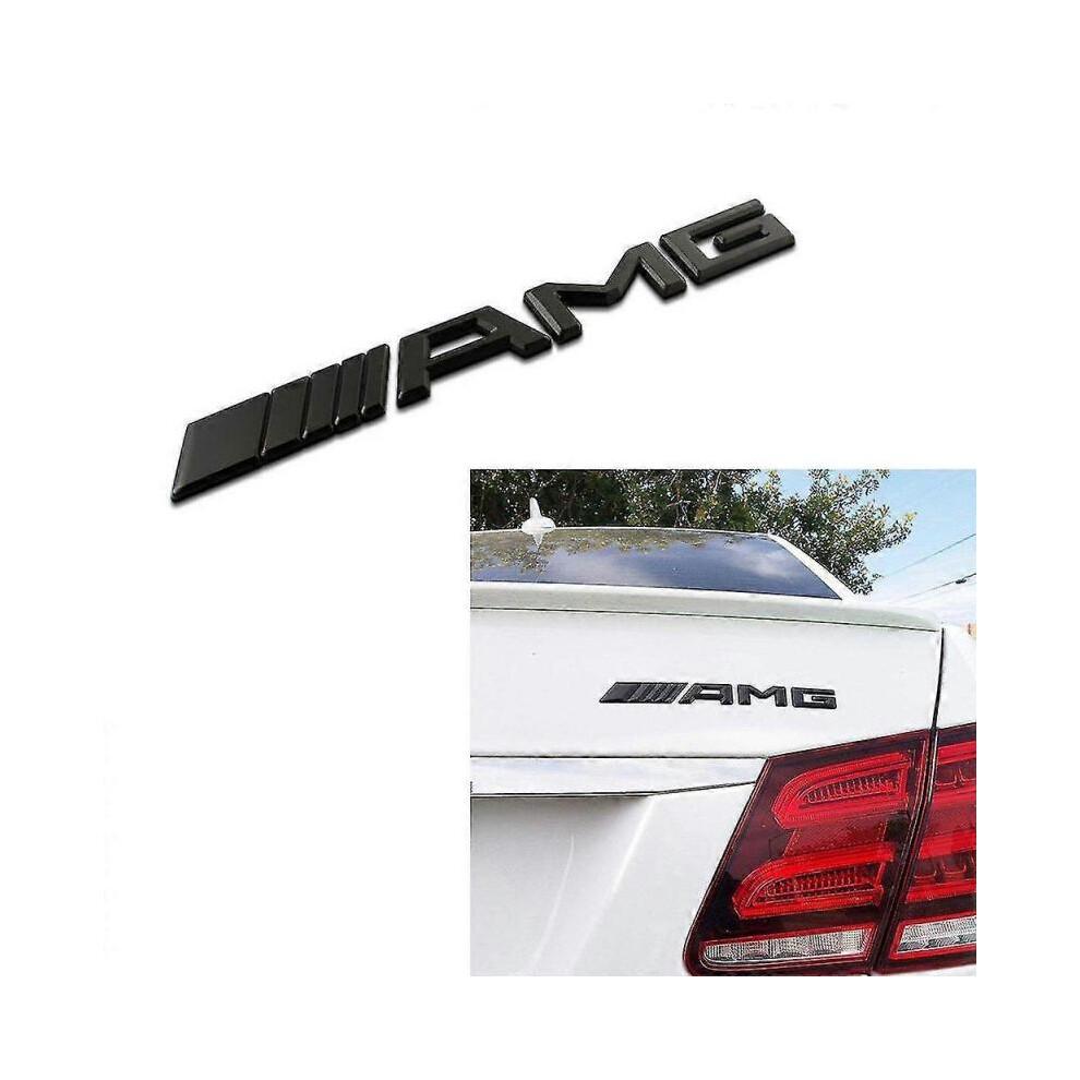 Matt black amg boot trunk emblem badge stick on for all mercedes amgs