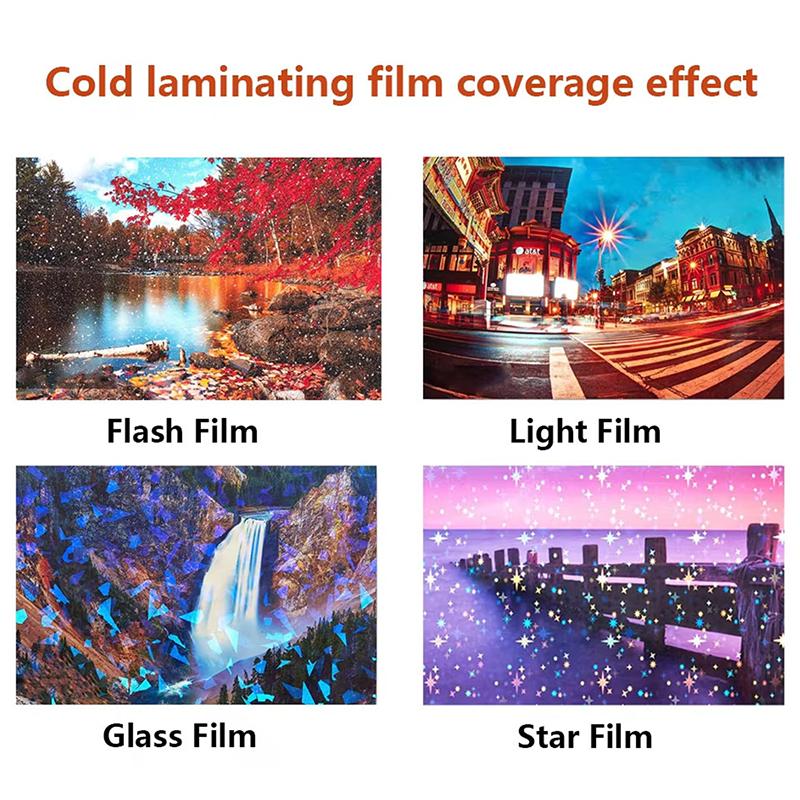 20 Foi Film Laminare la Rece Hologramă Sticlă Spartă Card Foto Film Laminare Autocolant A4 Stea Punct Lucios Film Holografic Foto